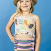 Retro Stripe | Mini Down in Front Ruffle Bottoms