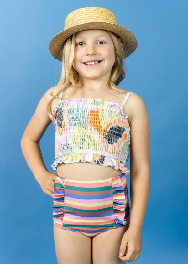 Retro Stripe | Mini Down in Front Ruffle Bottoms