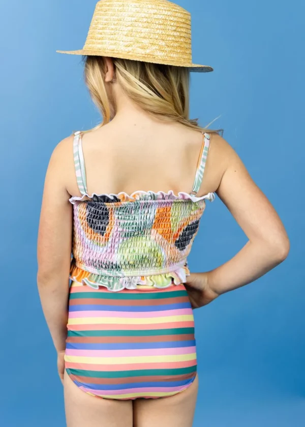 Retro Stripe | Mini Down in Front Ruffle Bottoms