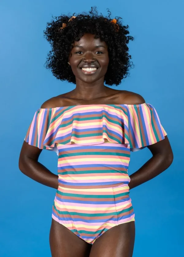 Retro Stripe | Ruffled Around Top