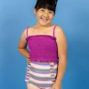 Retro Stripe | Youth Down in Front Ruffle Bottoms