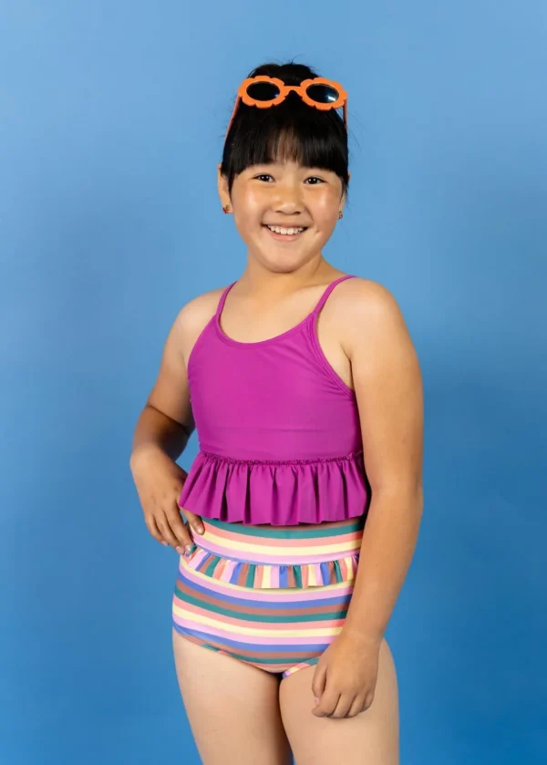 Retro Stripe | Youth Mid-Ruffle Bottoms