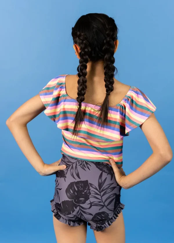 Retro Stripe | Youth Ruffled Around Top