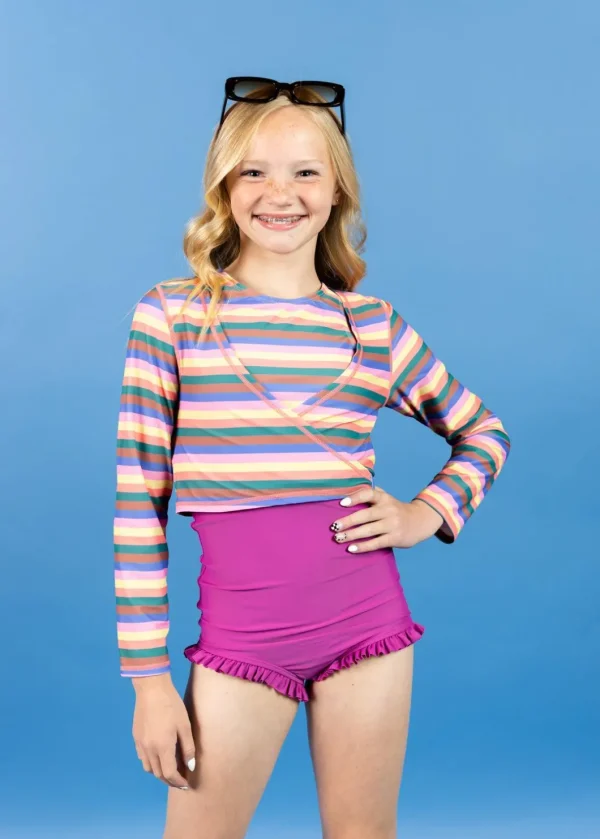 Retro Stripe | Youth Wrap Top Rashguard