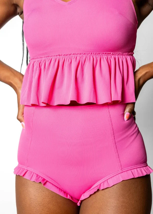Ribbed Azalea Pink | All Ruffled Up Bottoms