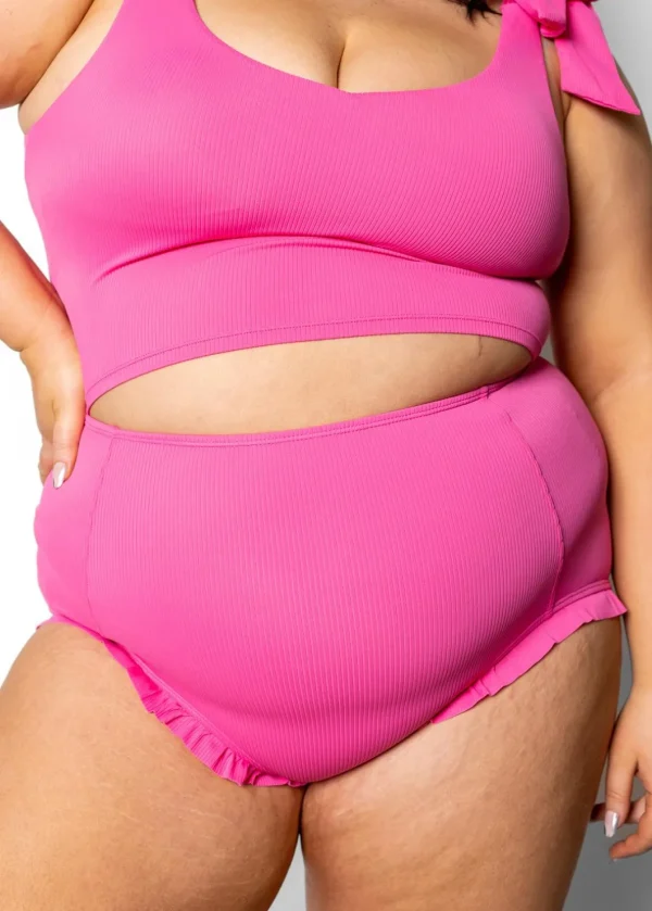 Ribbed Azalea Pink | All Ruffled Up Bottoms