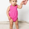 Ribbed Azalea Pink | Baby Romper One-Piece
