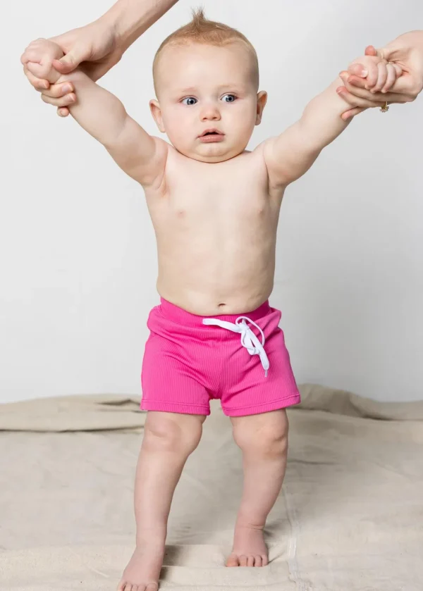 Ribbed Azalea Pink | Baby Euro Shorts