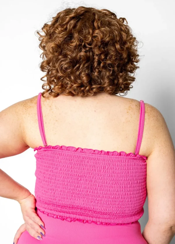 Ribbed Azalea Pink | Bandeau Top