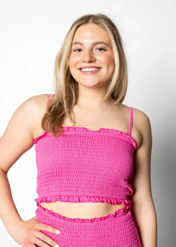 Ribbed Azalea Pink | Bandeau Top