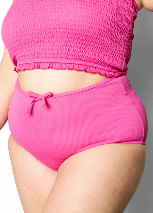 Ribbed Azalea Pink | Bow Bottoms