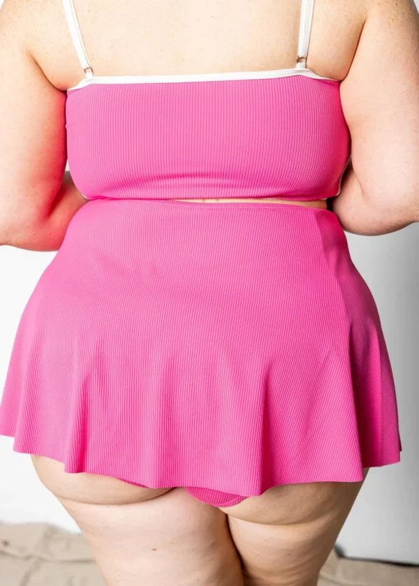 Ribbed Azalea Pink | Detached Short Skirt