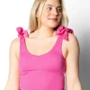 Ribbed Azalea Pink | Knot Top