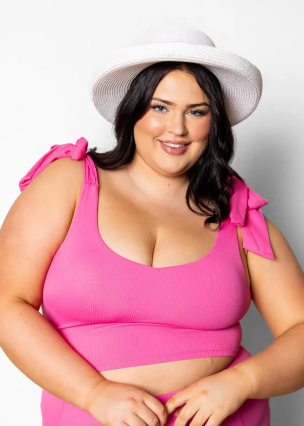 Ribbed Azalea Pink | Knot Top