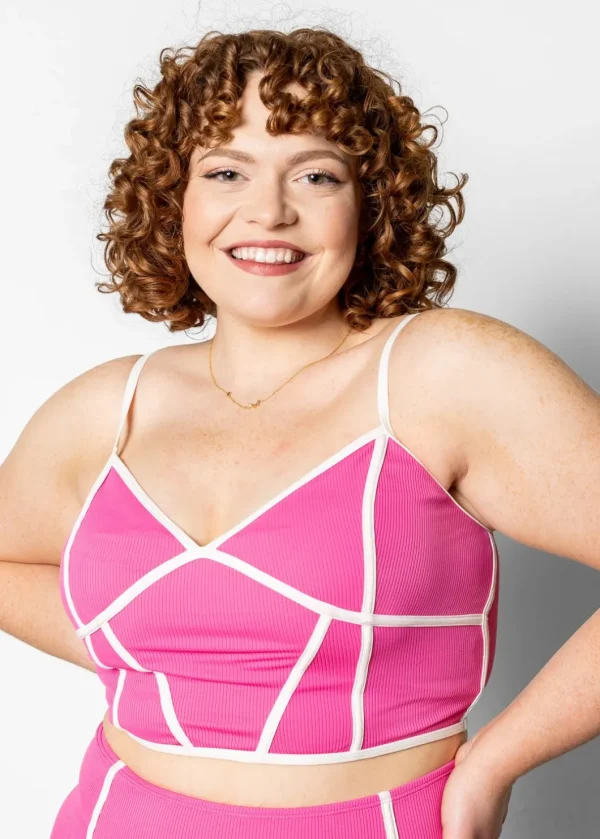 Ribbed Azalea Pink | Lined Up Top