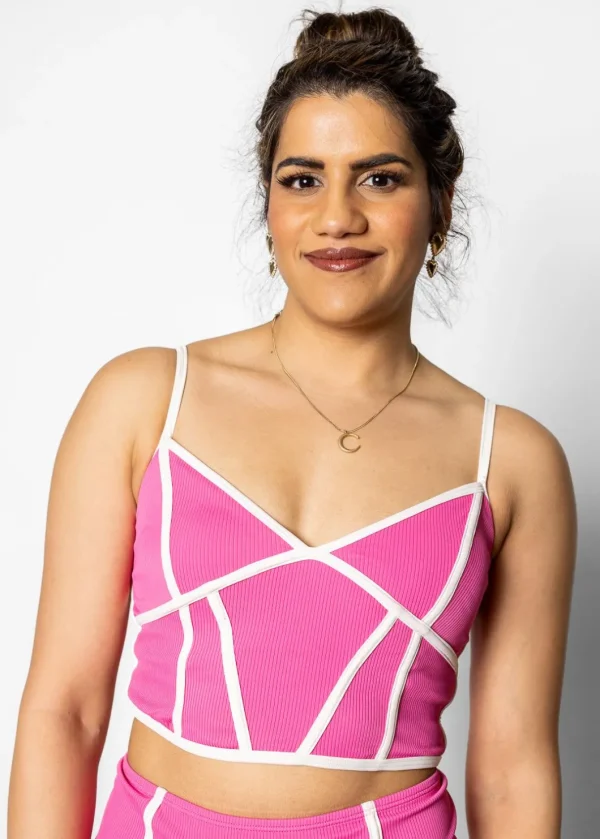 Ribbed Azalea Pink | Lined Up Top