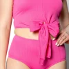 Ribbed Azalea Pink | Mid-Rise Bottoms