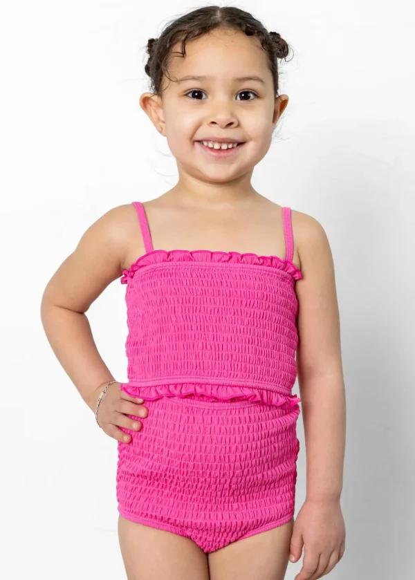 Ribbed Azalea Pink | Mini Bandeau Top