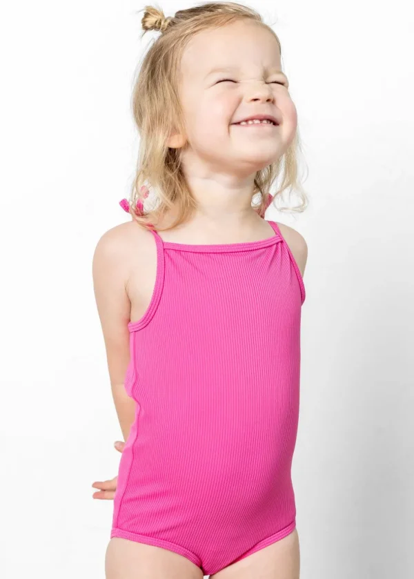 Ribbed Azalea Pink | Mini Simply One-Piece