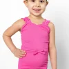 Ribbed Azalea Pink | Mini Bow Bottoms