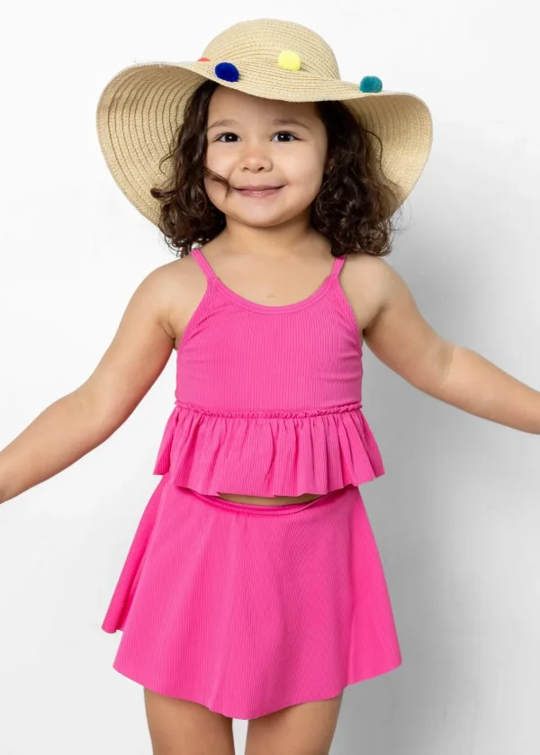 Ribbed Azalea Pink | Mini Detached Short Skirt