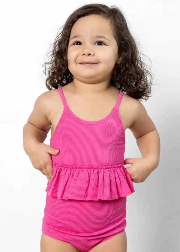 Ribbed Azalea Pink | Mini High-Waisted Bottoms