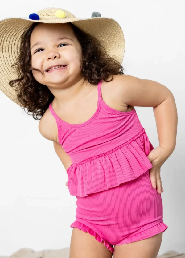 Ribbed Azalea Pink | Mini All Ruffled Up Bottoms