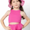 Ribbed Azalea Pink | Mini Peplum Bottoms