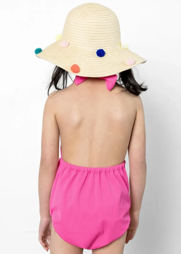Ribbed Azalea Pink | Mini Romper One-Piece