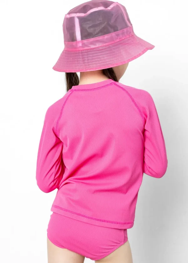 Ribbed Azalea Pink | Mini Rashguard Top (Unisex)