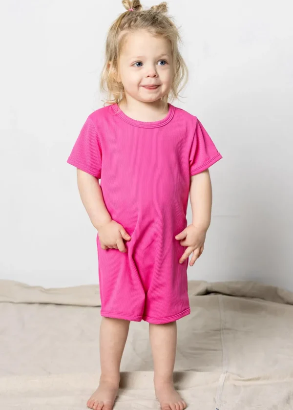 Ribbed Azalea Pink | Mini Shorties Rashguard (Unisex)