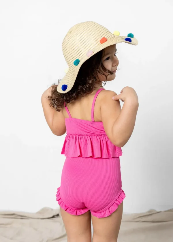 Ribbed Azalea Pink | Mini All Ruffled Up Bottoms