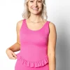 Ribbed Azalea Pink | Skirted One-Piece