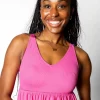 Ribbed Azalea Pink | V-Neck Top