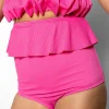 Ribbed Azalea Pink | Youth Peplum Bottoms