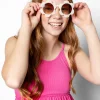 Ribbed Azalea Pink | Youth Peplum Top