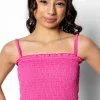 Ribbed Azalea Pink | Youth Bandeau Top