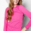 Ribbed Azalea Pink | Youth Rashguard Top (Unisex)