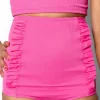 Ribbed Azalea Pink | Youth Down in Front Ruffle Bottoms
