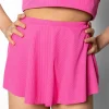 Ribbed Azalea Pink | Youth Detached Short Skirt