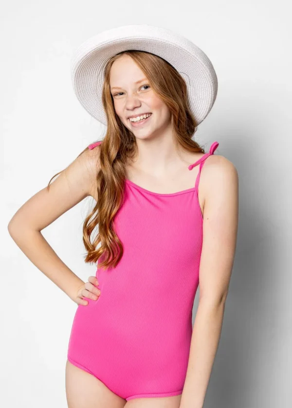 Ribbed Azalea Pink | Youth Simply One-Piece