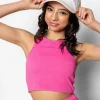 Ribbed Azalea Pink | Youth Racer Back Top
