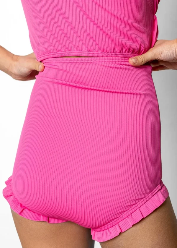 Ribbed Azalea Pink | Youth All Ruffled Up Bottoms