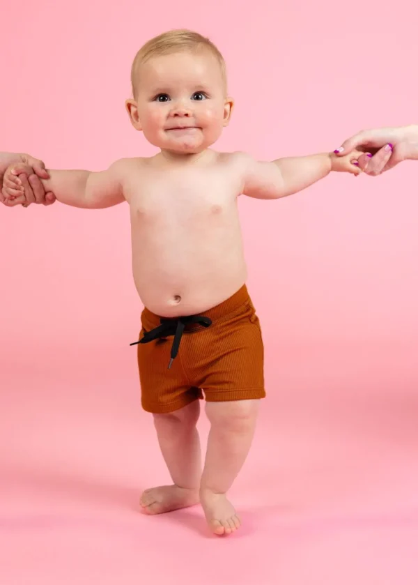 Ribbed Caramel | Baby Euro Shorts