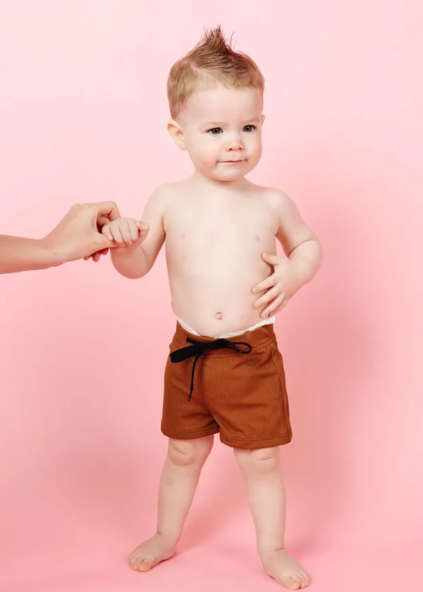 Ribbed Caramel | Baby Euro Shorts