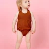 Ribbed Caramel | Baby Romper One-Piece