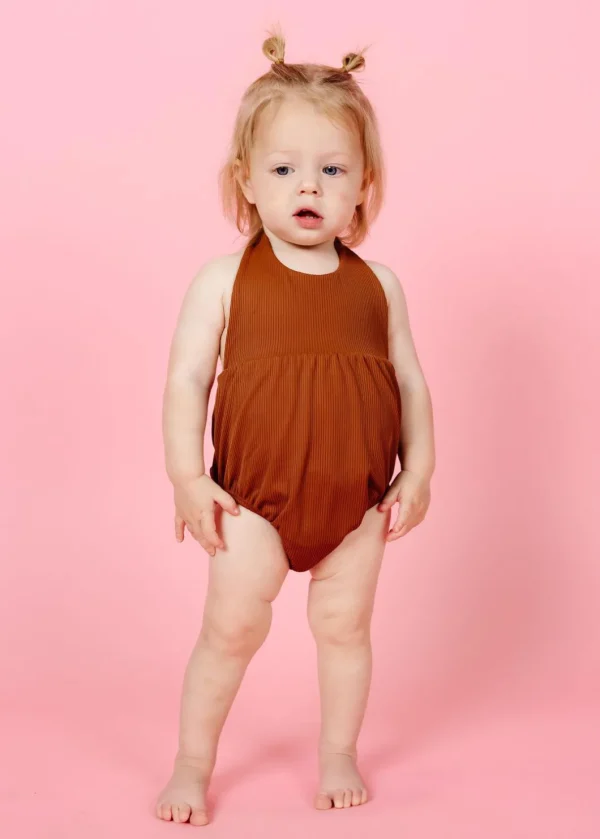 Ribbed Caramel | Baby Romper One-Piece