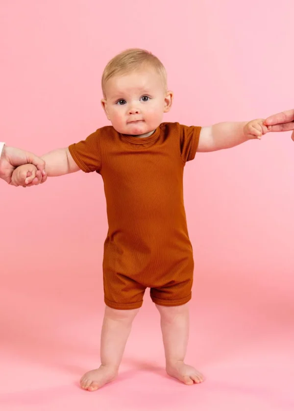 Ribbed Caramel | Baby Shorties Rashguard (Unisex)