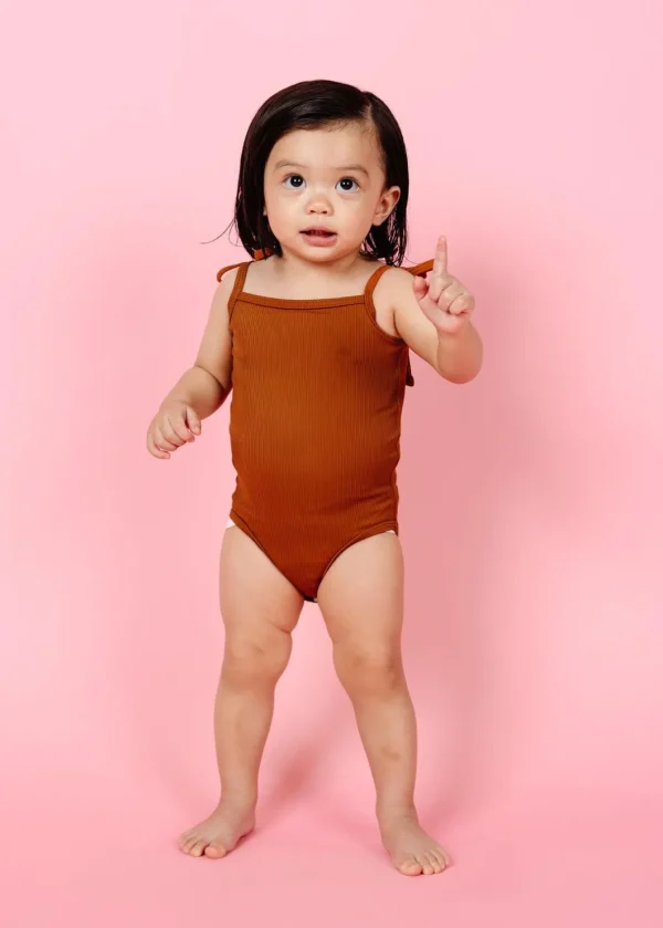 Ribbed Caramel | Baby Simply One-Piece
