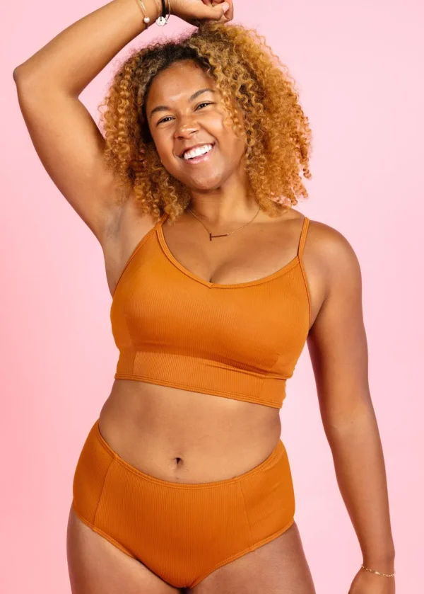 Ribbed Caramel | Mid-Rise Bottoms
